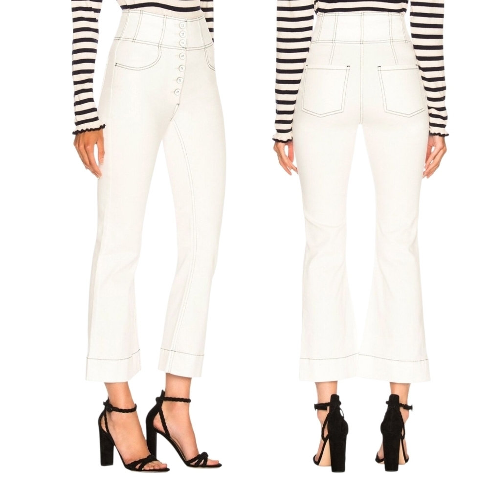 ULLA JOHNSON Ellis High Rise Jeans In Blanc Size 2 / 25 Premium Jeans Summer